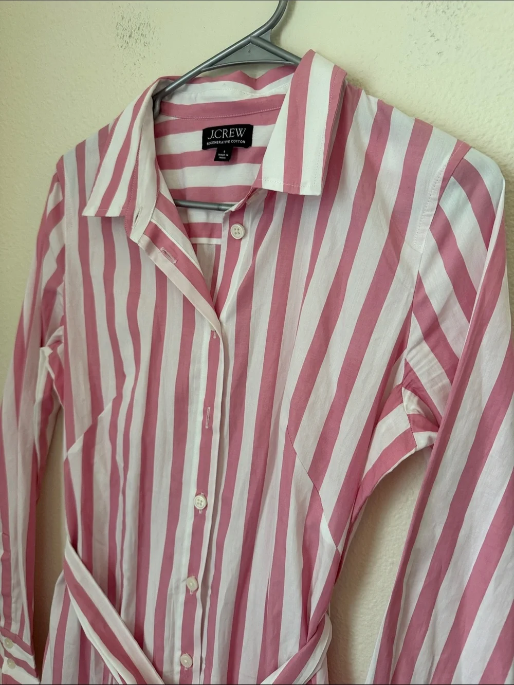 J. Crew Regenerative Cotton Stripe Poplin Dress